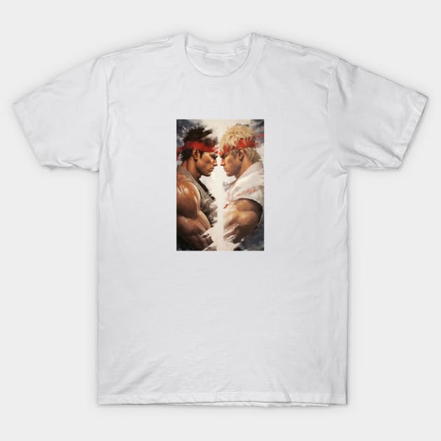 Ken vs. Ryu Street Fighter Design T-Shirt by Labidabop